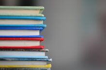 Stock image of a stack of books