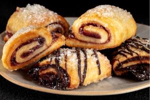 photo of chocolate and raspberry rugelach