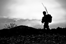 Stock image of a soldier on duty
