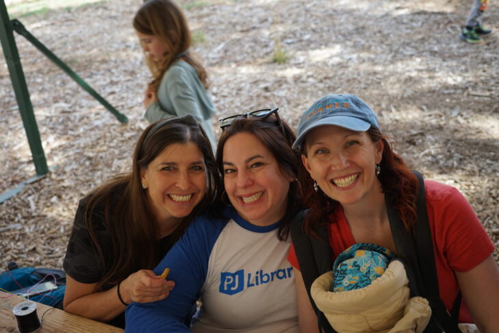 Photo of 3 moms at PJ Library Family Camp
