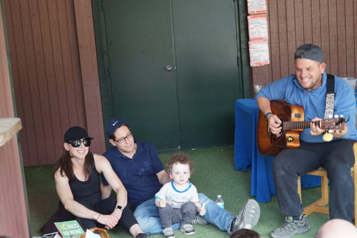 Photo of families enjoying some song time at PJ Library Family Camp