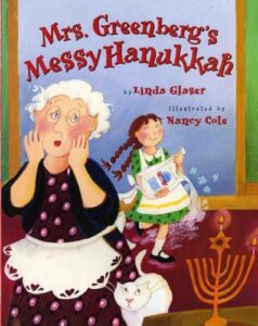 photo of "Mrs. Greenberg's Messy Hanukkah" book by Linda Glaser