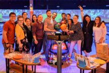 Image of a group of NowGen participants bowling