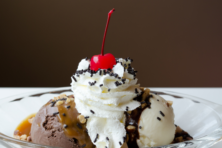 Stock image of an ice cream sundae