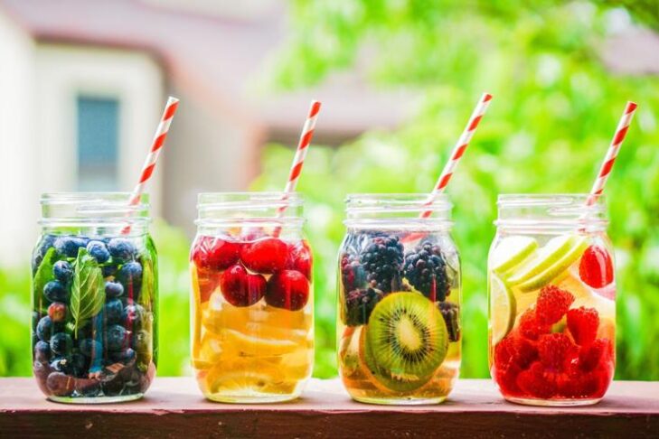 Stock image of fruit infused water