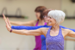 Stock image of a senior exercise class