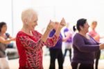 Image of seniors participating in a dance style workout