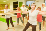 Image of seniors participating in a ballet class