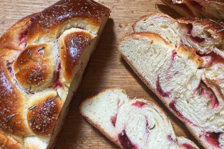 image of plum and rosemary challah