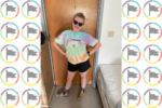 Image of Leah at Camp Swift wearing a tie dye shirt