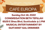 Flyer for Cafe Europa