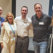 Photo of our panelists at the Navigating Uncertainty Business & Professionals network event featuring moderator Rich Kaper and panelists Michelle Kort, Simon Kreisberger, Ian Sachs and Jessica Levin-Bozek.