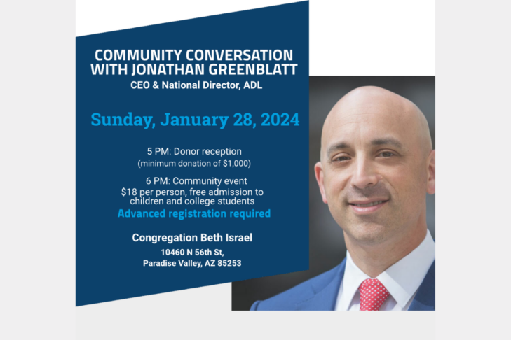 Jonathan Greenblatt to visit Arizona on January 28th